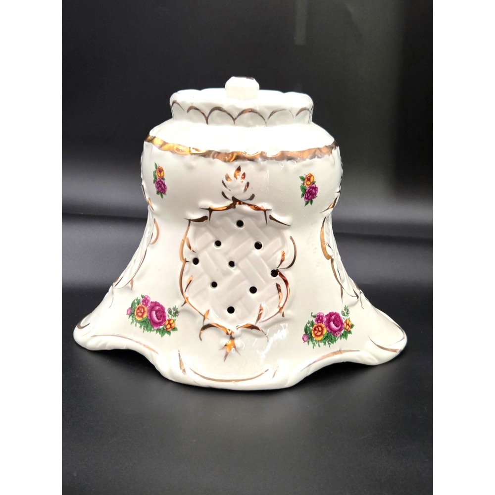 Antique ~ Porcelain Lamp Shade Dome Beautiful Design & Hand Painted
